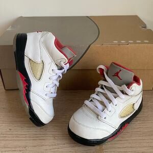 Nike Air Jordan 5 Fire Red Toddler Sneakers - SZ 8 C